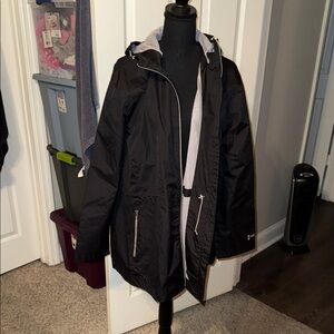 🖤NWT FREE COUNTRY BLK HOODED RAIN JACKET SIZE 3X🖤